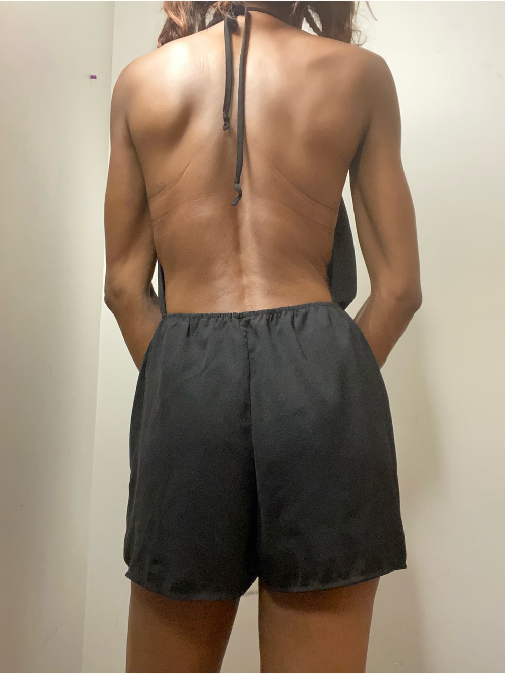 Sexy Black Backless Halter Romper - Picture 10 of 12